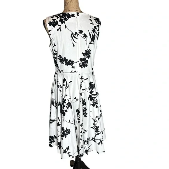 Grace Karin Black and White Floral Print A-Line Dress Boat Neck Size Large - Picture 2 of 4